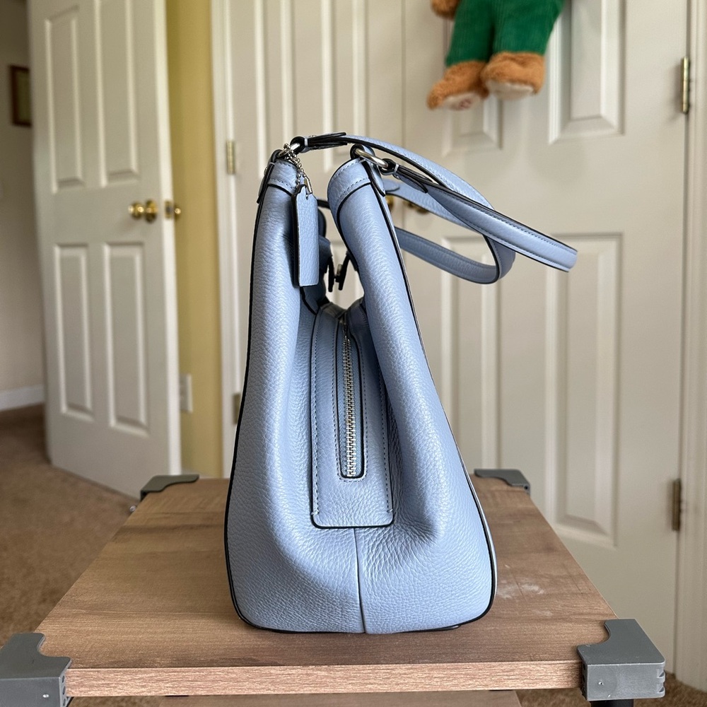 Sold- Coach Kristy Marble Blue Leather Large Shoulder Bag, New with Tag, #C6231 - Picture 7 of 12